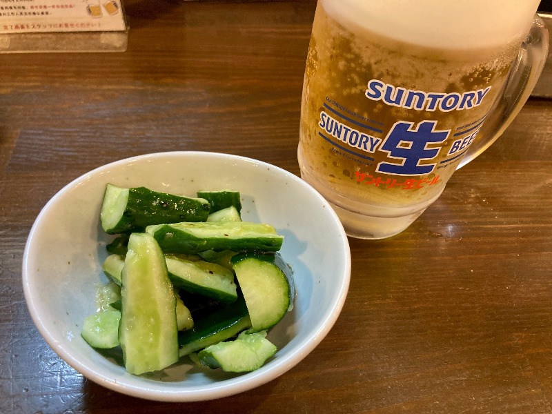 2026/04/25　1品のキュウリはそこそこ入っており酒に合う