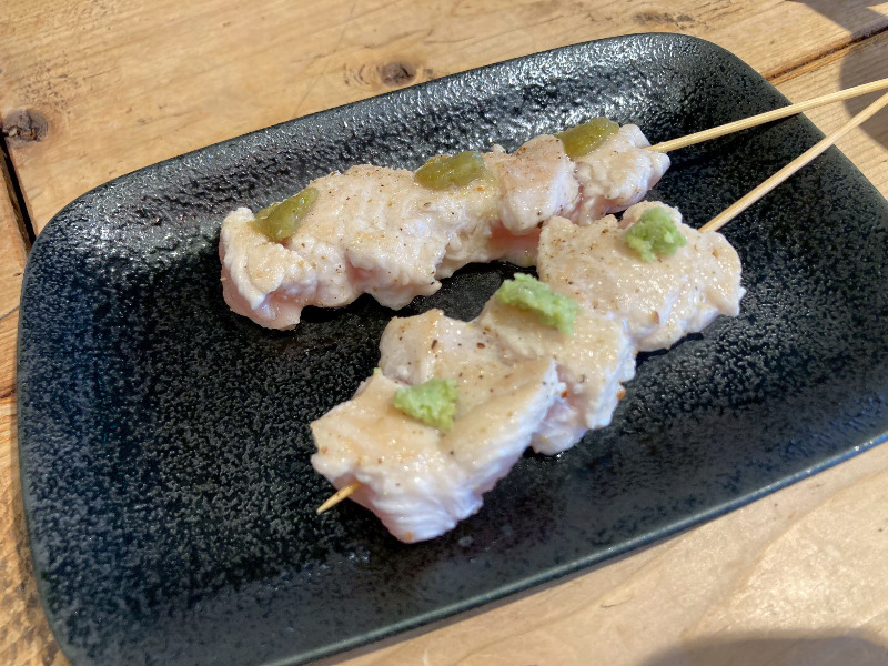 2026/05/24　むねのレア焼きはわさびや柚子胡椒の味付けメニューあり