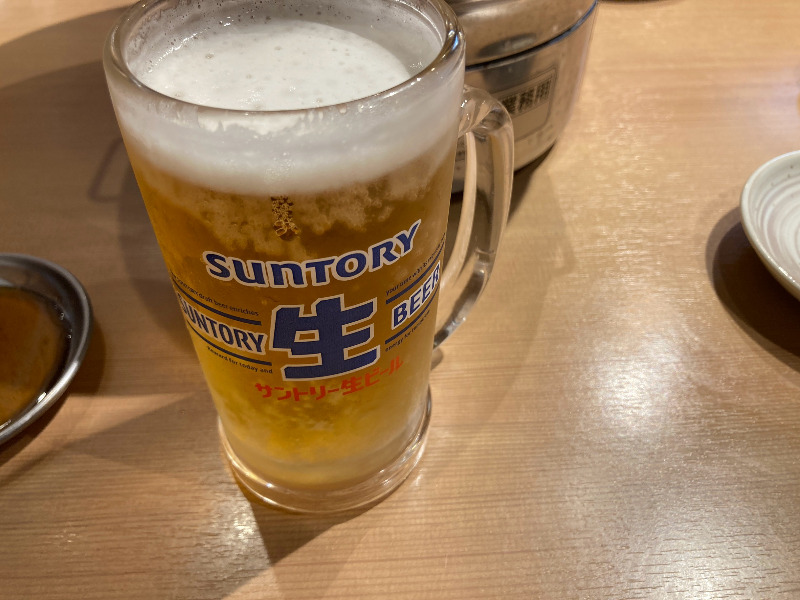 2026/06/09　生ビールのジョッキは若干小ぶり