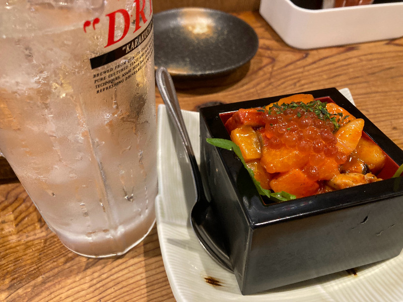 2026/07/06　海鮮ユッケはちびちび食べることができお酒が進む